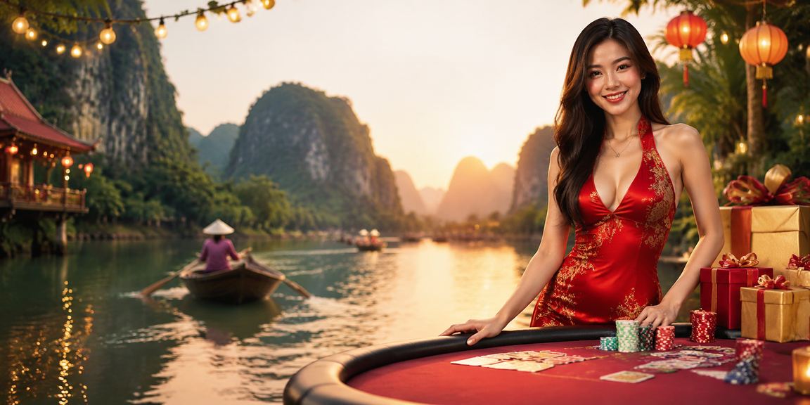 Không gian giải trí casino tại Việt Nam với ánh đèn neon hiện đại